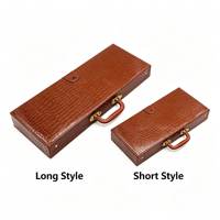 Étui de transport en cuir PU de qualité supérieure pour Mahjong avec fermoirs métalliques dorés, motif crocodile gaufré, plusieurs tailles disponibles pour la vente en gros