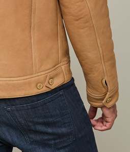 Veste de camionneur pour homme, veste de pilote <span class=keywords><strong>RAF</strong></span>, veste de <span class=keywords><strong>bombardier</strong></span> B3, veste en polyester, fourrure, cuir artificiel brun - Product Image 4