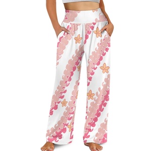 Puakenikeni stampa floreale <span class=keywords><strong>pantaloni</strong></span> larghi donna <span class=keywords><strong>pantaloni</strong></span> Hawaii con tasche elastici vita alta su misura Casual <span class=keywords><strong>Palazzo</strong></span> <span class=keywords><strong>pantaloni</strong></span> - Product Image 4