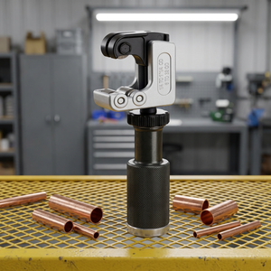 3-IN-1 DIA 6-32 mm Spring Loaded Mini Tube Cutter Automatic <b>cutting</b> device with extra 1pc Extension bar & deburring <b>tool</b>. - Product Image 1