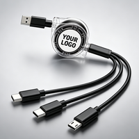 Kabel Data Ponsel 3-in-1 Logo Kustom Grosir, Pengisian Daya Cepat USB Micro Type C Android dengan Berbagai Kabel, Hadiah Promo