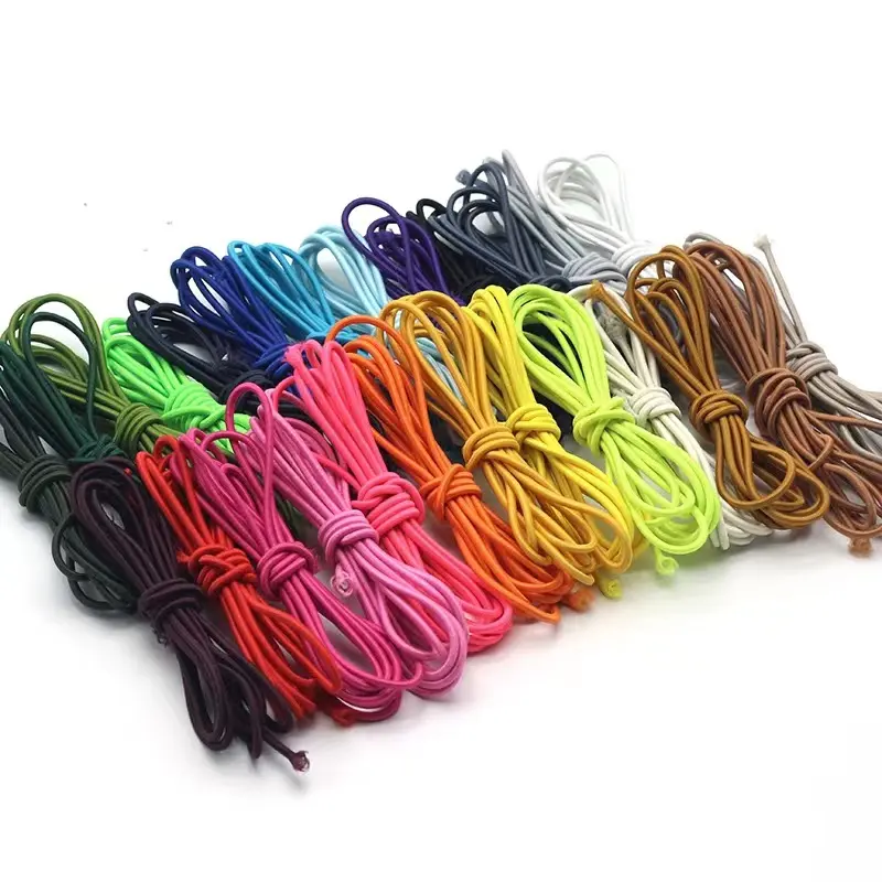 Eco-Friendly Custom 1mm 2mm 3mm Polyester Elastic Bundgee Cord Colored Round Elastic Draw Cords Rope