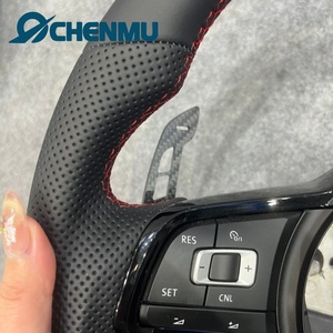 Nouveau modèle direct usine : Cuir perforé pour VW Golf 5 6 7 R MK5 MK6 MK7 MK7.5 <span class=keywords><strong>GTI</strong></span> <span class=keywords><strong>Polo</strong></span> Passat B8, Plug and Play, Rayures Rouges - Product Image 3