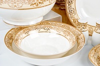 Vaisselle classique en porcelaine, vaisselle occidentale, plateau royal en porcelaine dorée, vaisselle chinoise ukrainienne, service de table pour le ramadan