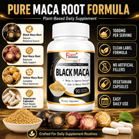Complément alimentaire à base de maca noire pour améliorer l'énergie, l'humeur, les performances, soutenir la santé masculine, capsules de maca noire, pilules pour l'agrandissement du pénis.