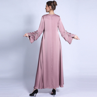 Queue de poisson Abaya manches 3 couches perles lumineuses a-ligne grande balançoire Maxi Robe turquie vêtements islamiques Robe de luxe Dubai Satin Abaya