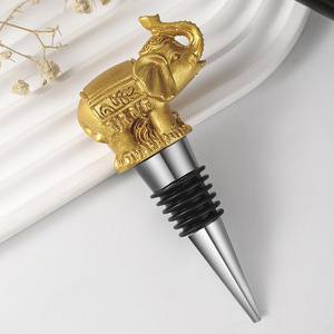 Elephant Wine Stopper Gold Metal <b>Sealing</b> Bottle Stoppers For Weddings Parties - Product Image 4