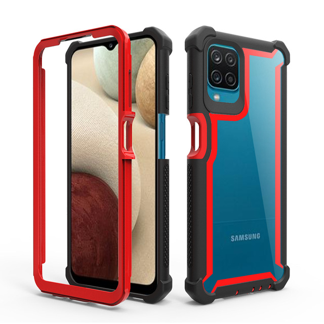 TPU PC 3 in 1 Transparent Shockproof Hard Armor Case for Samsung Galaxy A03 A53 A33 S21 FE Note 20
