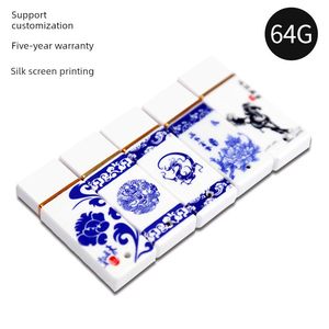 <span class=keywords><strong>แฟลช</strong></span>ไดรฟ์ USB 2.0 ลายครามสีน้ำเงินขาว ความจุ 64GB 32/16/8/4/2GB กล่องของขวัญสไตล์จีน รับทำโลโก้บริษัท รับประกัน 1 ปี - Product Image 2
