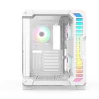 AntarcChill Computer Cabinet Custom Mid Tower Pc Case Atx/micro/ ITX Tempered Glass Atx Case for Pc 1*USB3.0+2*USB2.0+HD Audio