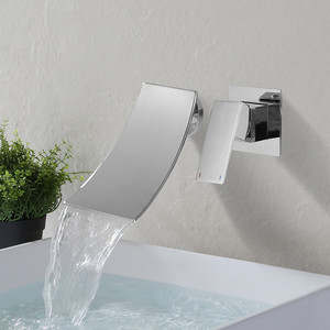 Robinet de lavabo encastré en cuivre à un trou moderne <span class=keywords><strong>Mitigeur</strong></span> mural caché Fonction cascade Noyau de valve en céramique pour baignoire - Product Image 5