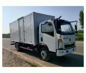 LHD mechanical diesel new China Sino Howo 3ton 5ton box truck mini van truck for light goods transport