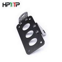 Support universel de plaque d'immatriculation latérale pour moto avec support de feu arrière LED et cadre de plaque