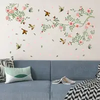 Çırpınan çiçek kuş duvar sticker yatak odasında kullanılan yemek odası oturma odası sundurma TV ayarı ev süslemeleri duvar sticker