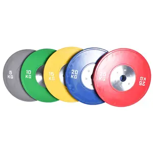Gym Workout Barbell Weight Lifting Discs Competition Barbell Weight Plates LBS KG Rubber Bumper Plates