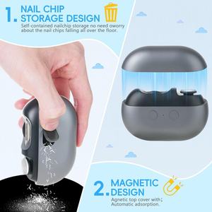 Nouveau coupe-ongles électrique 3-en-1 pour enfants avec veilleuse, rechargeable par USB, et polissoir intelligent pour bébés - Product Image 2