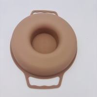 Moule à gâteau cylindrique profond en silicone avec cadre métallique renforcé et doubles poignées