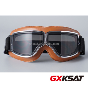GXKSAT Gafas de Motocicleta de Cuero Personalizadas Estilo Vintage, Gafas de Conducción Retro para <span class=keywords><strong>Casco</strong></span> <span class=keywords><strong>Jet</strong></span>, Ajuste Universal, Acabado Pulido, 1 Año de Garantía - Product Image 6