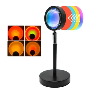 Dropshipping Modern Sunset Table Lamp Wall Background For The Bed Room Led Rgb Sunset Floor Light Night Projector Lamp