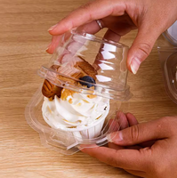 Boîte d'emballage en plastique transparente cylindrique jetable pour cupcake et tarte aux œufs, épaissie, blister, 1/2 tasse, gobelet Mafen