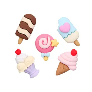 Kawaii Phim Hoạt Hình Thực Phẩm Diy Nhựa Phụ Kiện Ice Cream Cat-Pad Lollipop Diy Tô Điểm Cho Scrapbooking Điện Thoại Deco Bộ Phận