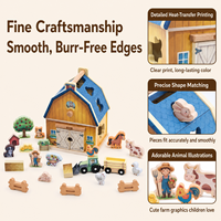 Jouet de tri en bois Montessori Ferme : Apprentissage des formes et des animaux, Maison éducative pour la maternelle, Cadeau éducatif pour les tout-petits