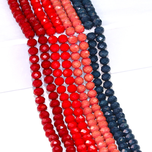 Perle di vetro sfaccettate di colore rosso intenso in stile retrò da 8mm per abbigliamento fatto a mano fai da te accessori per perline Creative - Product Image 1