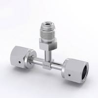 Raccord en T VCR en acier inoxydable 316L ultra pur, à 3 voies, avec joint métallique, type T, pour raccord de valve semi-conductrice