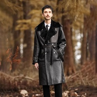 NAFA OEM Chic Oversize Cozy Merino Lamb Sheep Fur Shearling Abrigo largo de invierno para hombre con comodidad