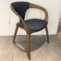 Ensemble de chaises de salle à manger en cuir rembourrées, meubles en bois, style moderne et minimaliste pour la salle à manger