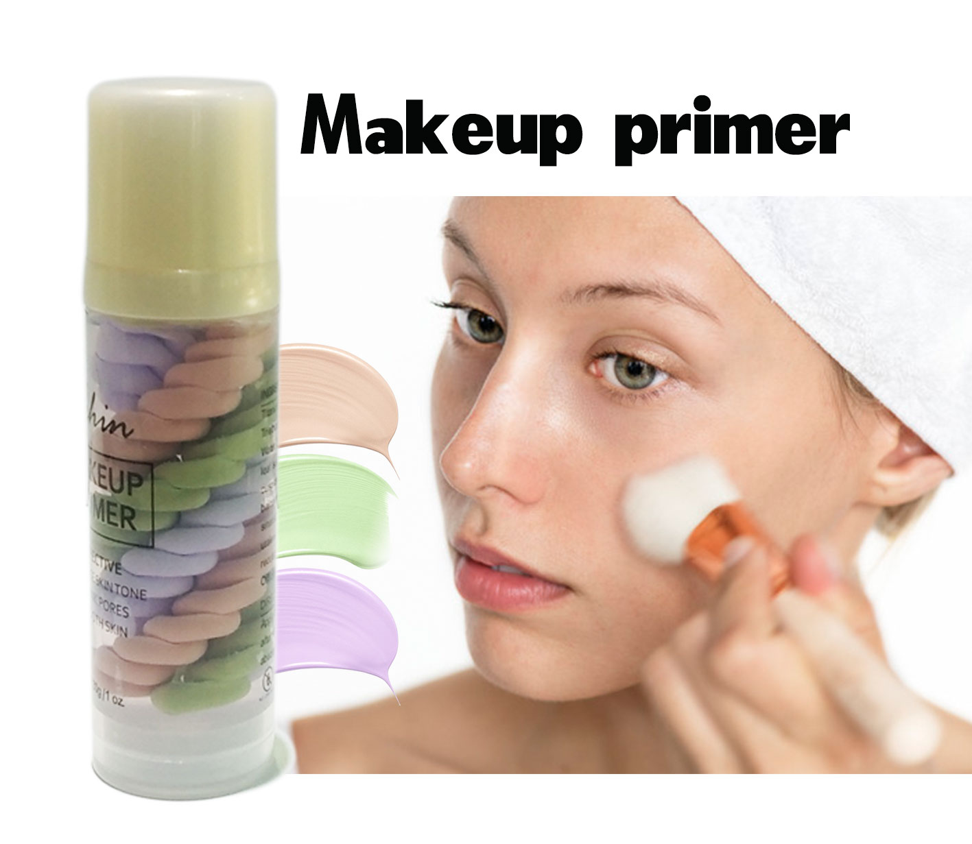 Новый дизайн, праймер для лица, база для макияжа, трехцветный праймер для макияжа, макияжный праймер с контролем жирности, частная этикетка с пользовательским логотипом