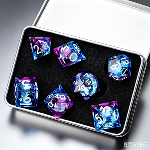 Boîte à dés D&D RPG TRPG personnalisée avec logo moulé, en PU durable et écologique, sur le thème des Dragons et des Donjons, avec dés polyédriques - Product Image 2
