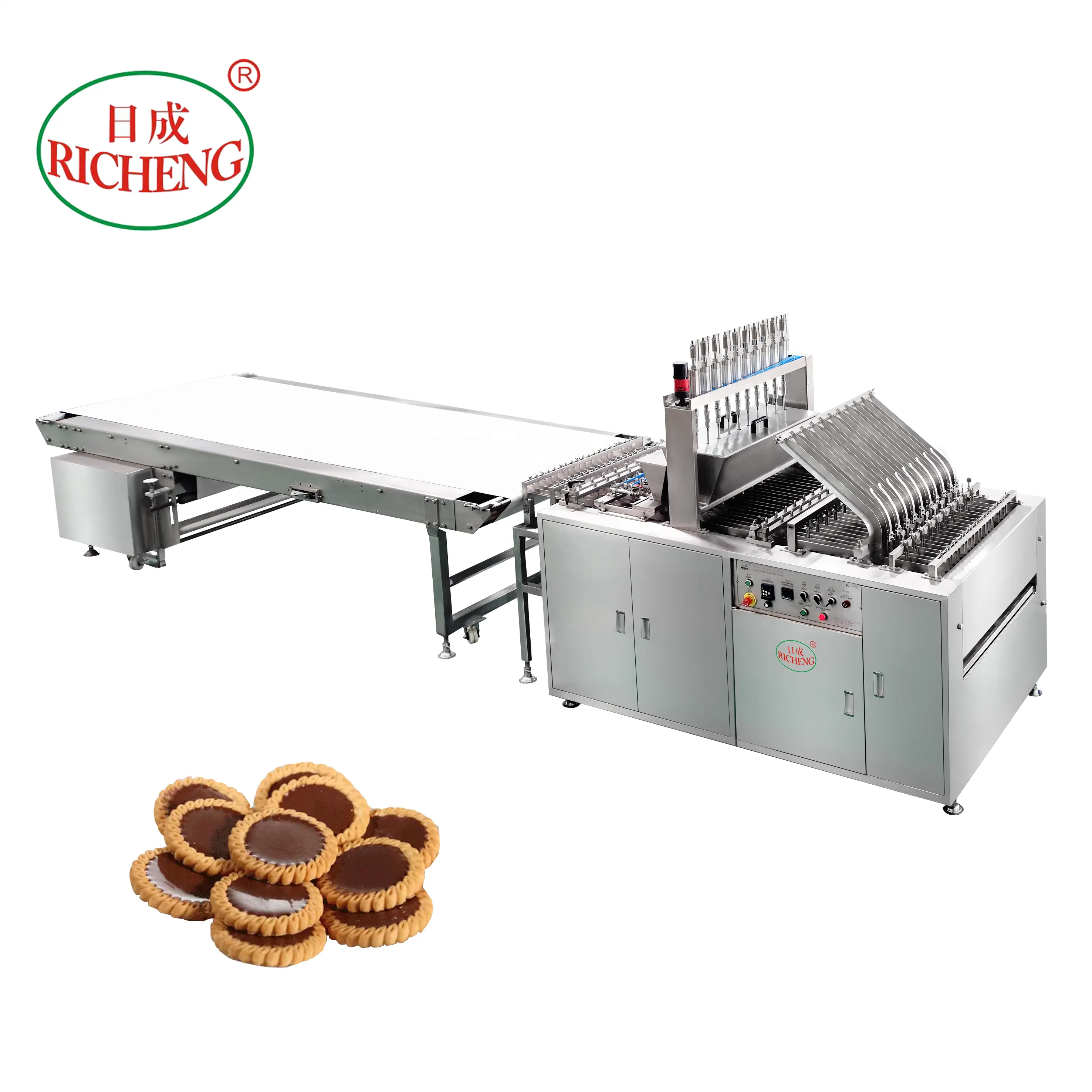 Remplisseur de churros mous durs de haute capacité biscuit confiture de biscuits crème au chocolat filing machine de dépôt de sandwich