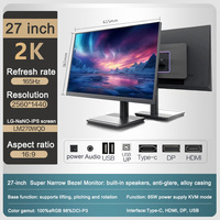 شاشة ألعاب 27 بوصة بدقة 2K 1440P HDR، 165 هرتز/240 هرتز، لوحة IPS، إطار ضيق من 3 جوانب، تدعم FreeSync و Type-C، متوفرة للبيع الفوري.