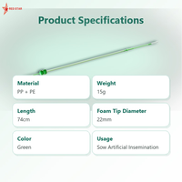 Cathéter utérin profond en mousse de 22 mm pour insémination artificielle vétérinaire pour truie avec adaptateur, cathéters IA pour porcs, fournitures agricoles
