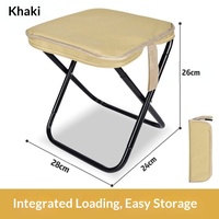 Tabouret pliant portable en acier au carbone, style Mazar Tote, pour pêche et train, petit tabouret d'extérieur pour un style de vie décontracté