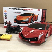 Coche Teledirigido Transformable KK Best de 36 cm (14 Pulgadas), Juguete de Robot Deformable, Nuevo y Mejor Regalo de Navidad para Niños, Ensamblaje con Control Remoto