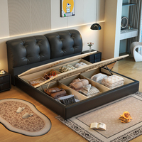 Modernes Verstellbares Ergonomisches Luxus-Bett mit Stauraum - Zweiteiliges Kopfteil aus Nappaleder Queen/King Bettgestell Direkt ab Werk
