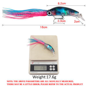 Señuelo de pesca de calamar tipo Minnow de 18 cm y 17.6 g, cebo de aguas medias para peces de agua salada, señuelo artificial para pesca en el mar con tentáculos y diseño realista. - Product Image 3