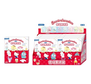 Lot de 12 boîtes en gros de figurines d'assemblage micro-scène Anime Jandoon Sanrios Série Happy Room pour jouets, cadeaux, collection mystère pour enfants - Product Image 1