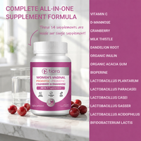 TIORA Vitamines pour femmes, capsules probiotiques, mélange de fibres prébiotiques, soutien à l'équilibre de la microflore féminine, complément alimentaire