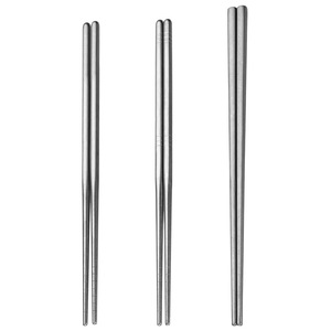 Palillos Cuadrados de Acero Inoxidable 304 de 23.5 cm, Plateados, Estilo Coreano Retro, Palillos de Metal Artesanales - Product Image 5