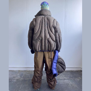 Piumino invernale da uomo personalizzato con cappuccio Over-size rimovibile giacca a vento imbottita in Nylon con scocca in cotone - Product Image 5