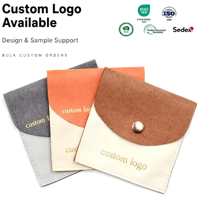 Kantong Perhiasan Kulit Imitasi Mikrofiber Custom Bestpackaging dengan Kancing Tekan, Pasokan Pabrik untuk Kemasan Perhiasan Hadiah