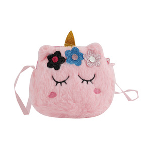 Portamonete Kawaii per Bambini, Portafoglio Peluche a Forma di <span class=keywords><strong>Unicorno</strong></span>, <span class=keywords><strong>Borsa</strong></span> a Tracolla per Ragazze, Portamonete e Portacaramelle - Product Image 5