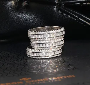 הגעה חדשה מבריק יהלומי טבעת להקת נשים cz אירוסין טבעת נישואים בנד