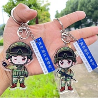 Gantungan Kunci Akrilik Transparan Cetak Dua Sisi Custom, Liontin Plastik Holografik Karakter Kartun Lucu, Gantungan Kunci Anime Custom