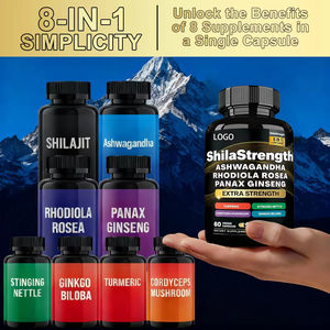 60 Cápsulas <span class=keywords><strong>8</strong></span> em <span class=keywords><strong>1</strong></span> Shilajit Ashwagandha Rhodiola Rosea Panax Ginseng Minerais Fulvicos & Ácido Suporte Energético para Homens e Mulheres - Product Image 6