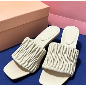 Sandales femme en cuir véritable à bout ouvert, plateforme, décorées d'un nœud, confortables, rehaussantes, style pieds nus, tendance mode hiver-été - Product Image 1