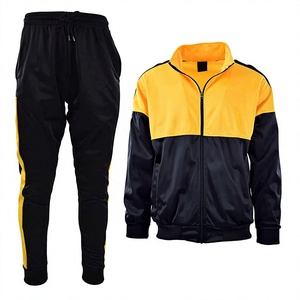 Wholesale OEM Polyester Tracksuit Unisex Quarter <b>Zip</b> Pullover <b>Jacket</b> & Cuffed Pants Sports Team Training Warm <b>Up</b> Suit Custom - Product Image 1
